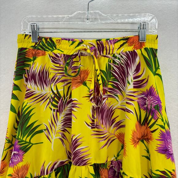 Free Generation High Low Skirt Women SMALL Yellow Tropical Summer Vacation - Picture 3 of 8